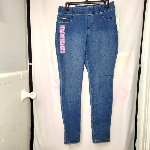 NINE WEST Heidi Pull-on Crop Blue Skinny Jeans Size 6 - Picture 1 of 9